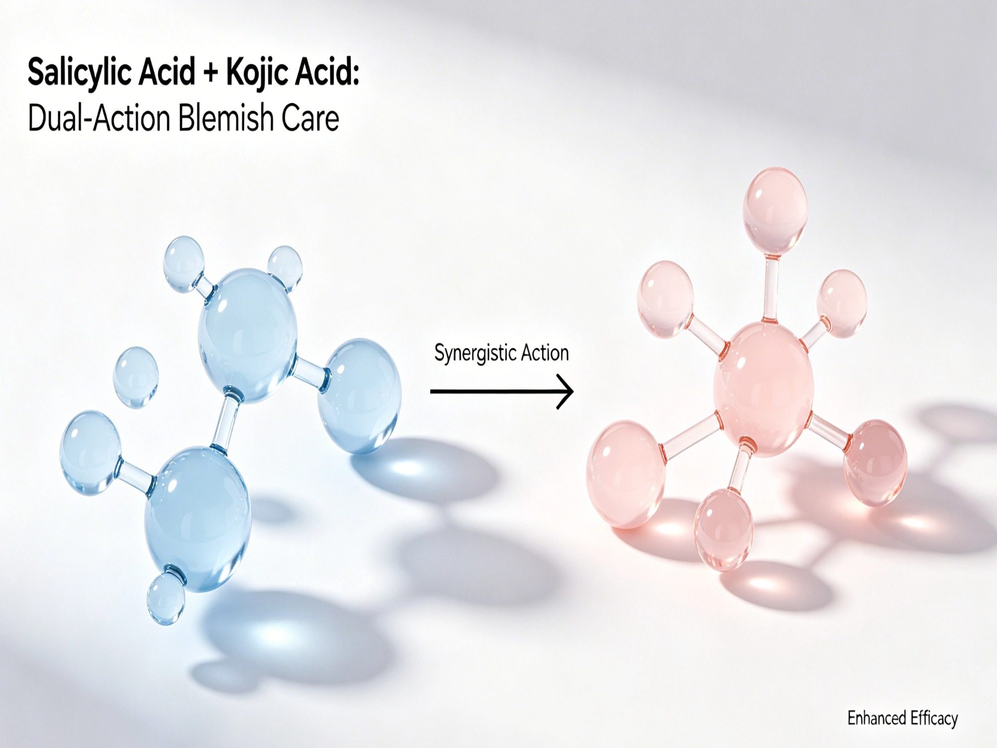 Acido salicilico + acido cogico: trattamento anti-imperfezioni a doppia azione da un'azienda specializzata nella produzione di cosmetici.