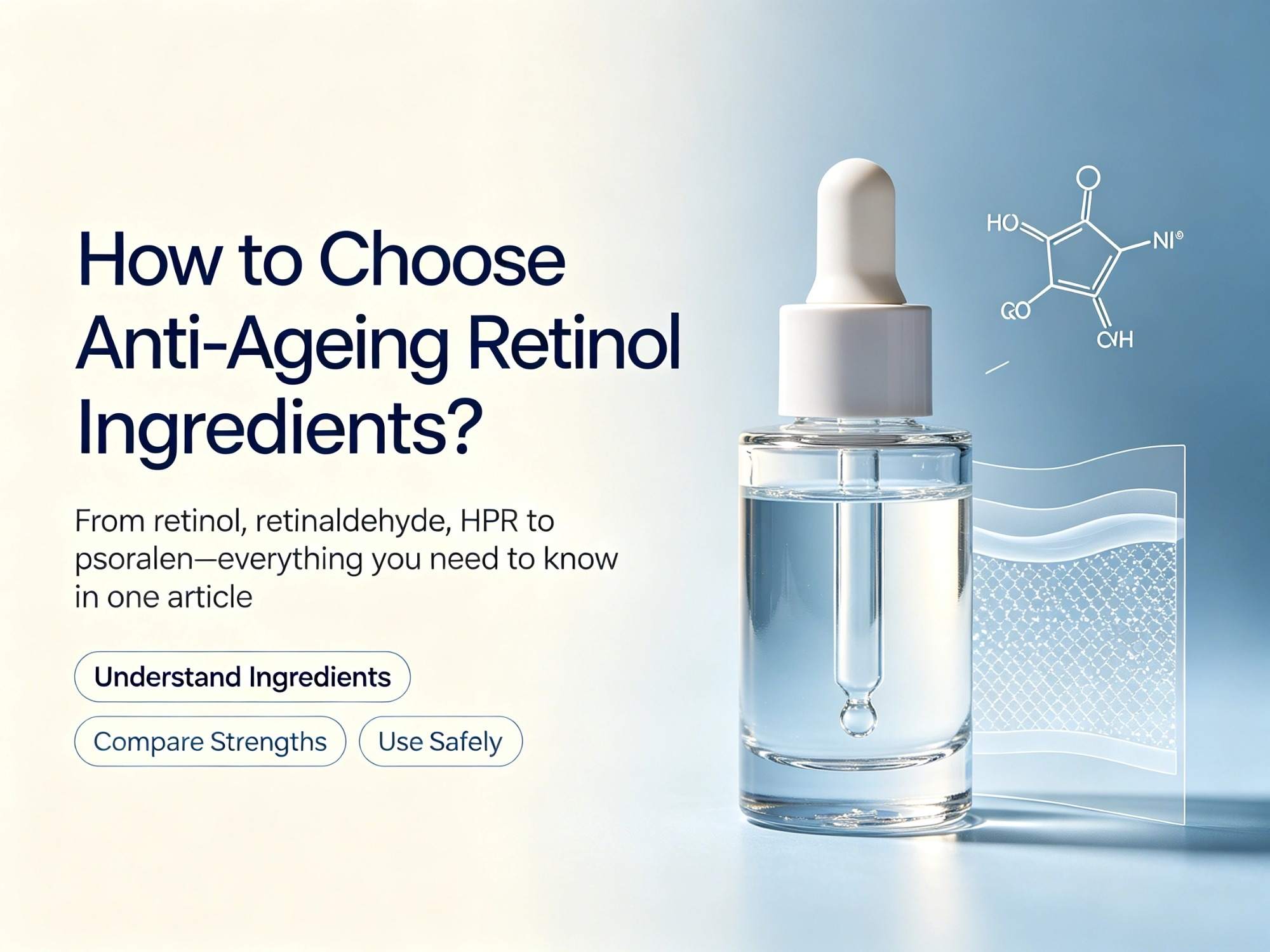 Come scegliere gli ingredienti a base di retinolo per un'azione anti-età? Dal retinolo alla retinaldeide, dall'HPR al psoralene: tutto quello che c'è da sapere in un unico articolo.
