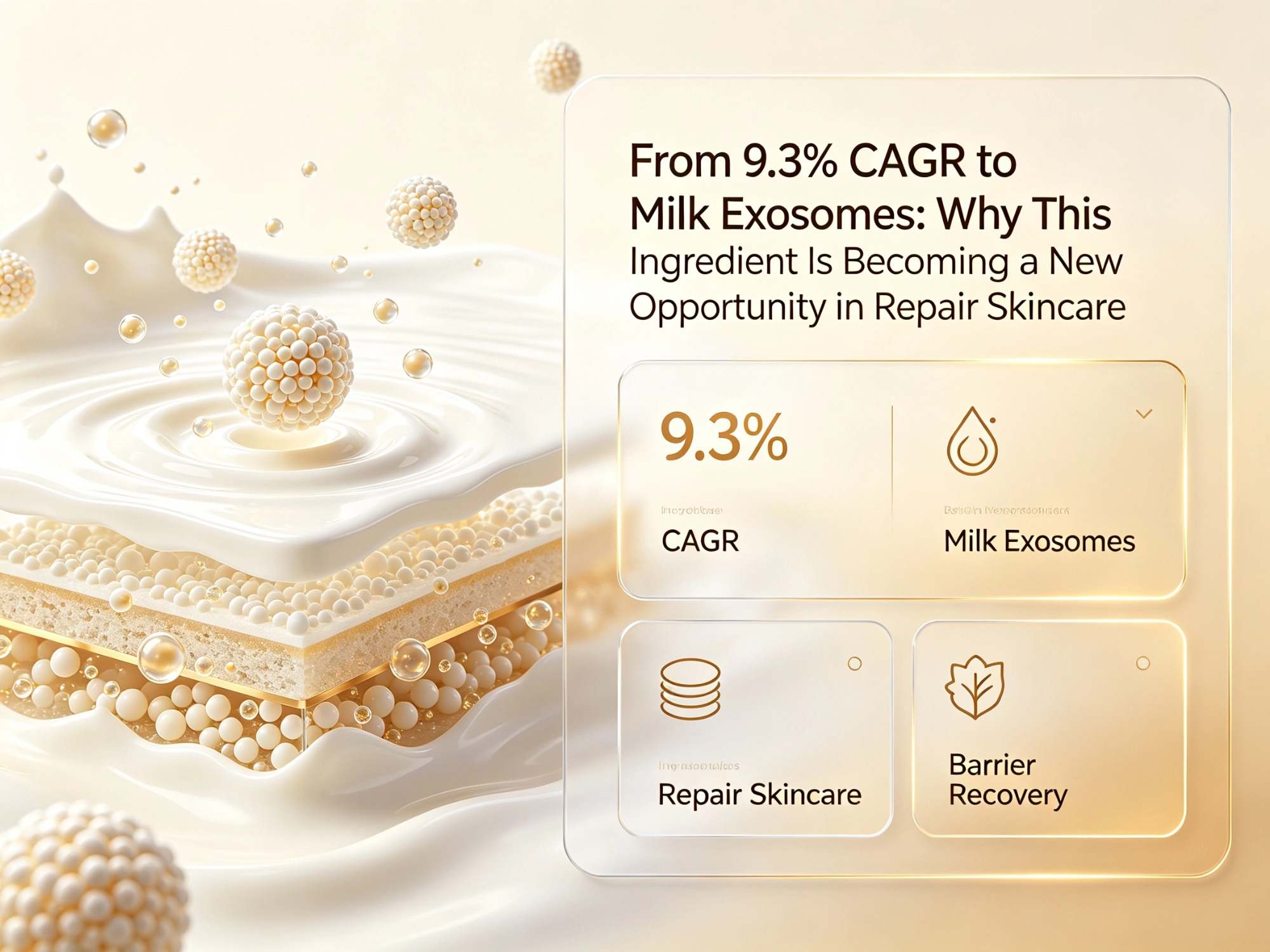 Da un CAGR del 9,3% agli esosomi del latte: perché questo ingrediente sta diventando una nuova opportunità nella cura della pelle riparatrice